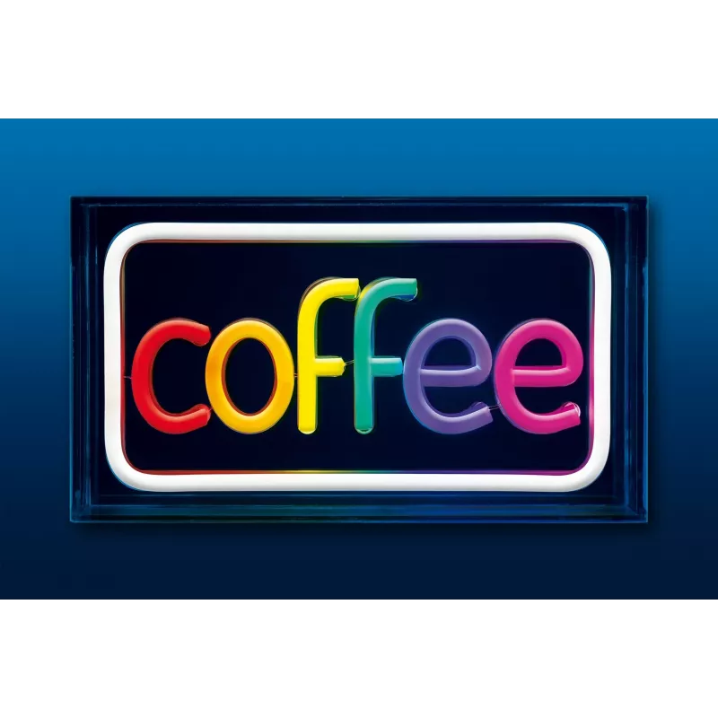 Insegna luminosa LED neon ActiveJet AJE-NEON COFFEE, multicolore, USB 5V, montaggio a parete, telaio in plastica AS