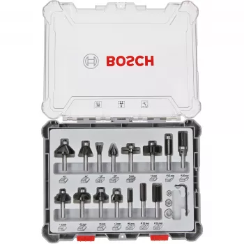 Bosch 2 607 017 472 Set di frese, 15 pezzi, gambo 8 mm