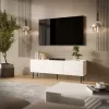 Mobile TV Cama LUCCA 3D 165×40×59 cm, bianco, piano superiore in truciolare