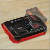 Einhell Power-X-Twincharger 3 A caricabatterie per interni nero - rosso (4512069)