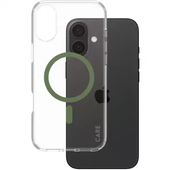 PanzerGlass CARE Urban Combat custodia trasparente con MagSafe verde iPhone 16 Plus