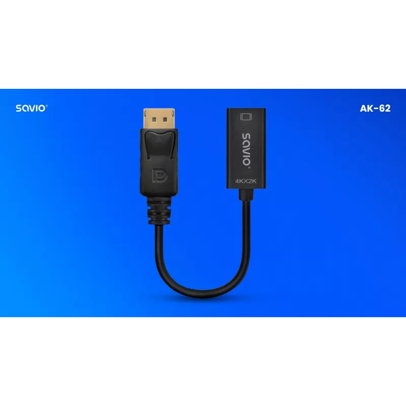 Adattatore Savio DisplayPort (M) v1.2 - HDMI A (F) v1.4, 4K, AK-62