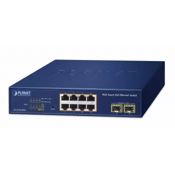 Switch gestito PLANET GS-2210-8P2S 8 porte Gigabit Ethernet 802.3at