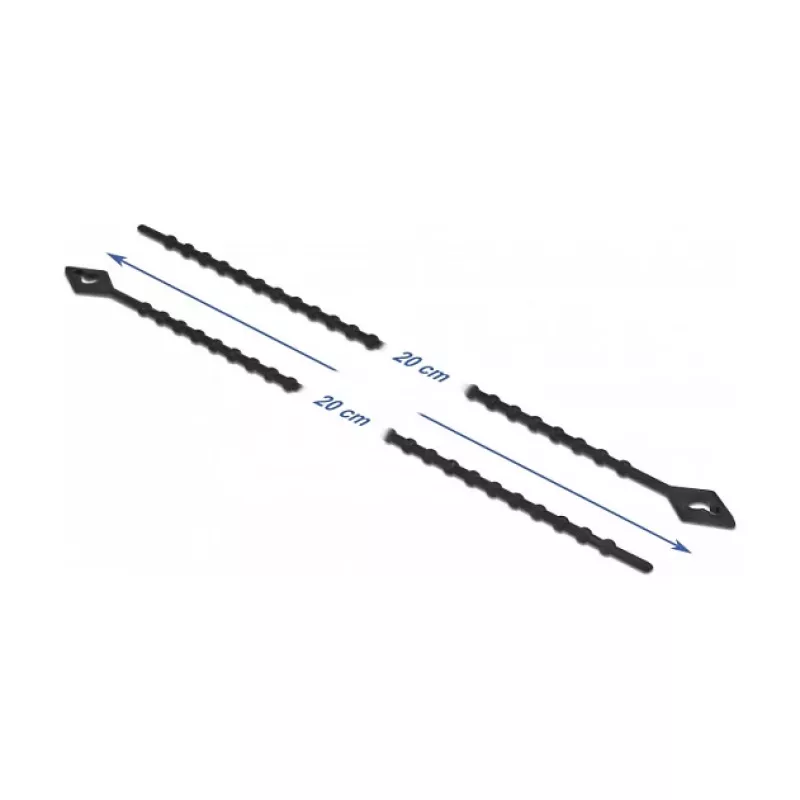 Fascette fermacavi parallele DeLOCK Beaded Kabel Tie lunghezza 200 x larghezza 2,4 mm nero 100 pezzi