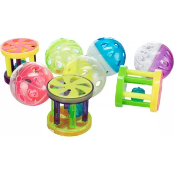 Palla giocattolo per gatti Trixie Ball Trixie Ball and Roll, plastica, campanello, multicolore, Ø 4,5 cm, 1 pz.