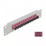 Patch panel fibra ottica DeLOCK 10 pollici 12 porte SC simplex viola 1U grigio