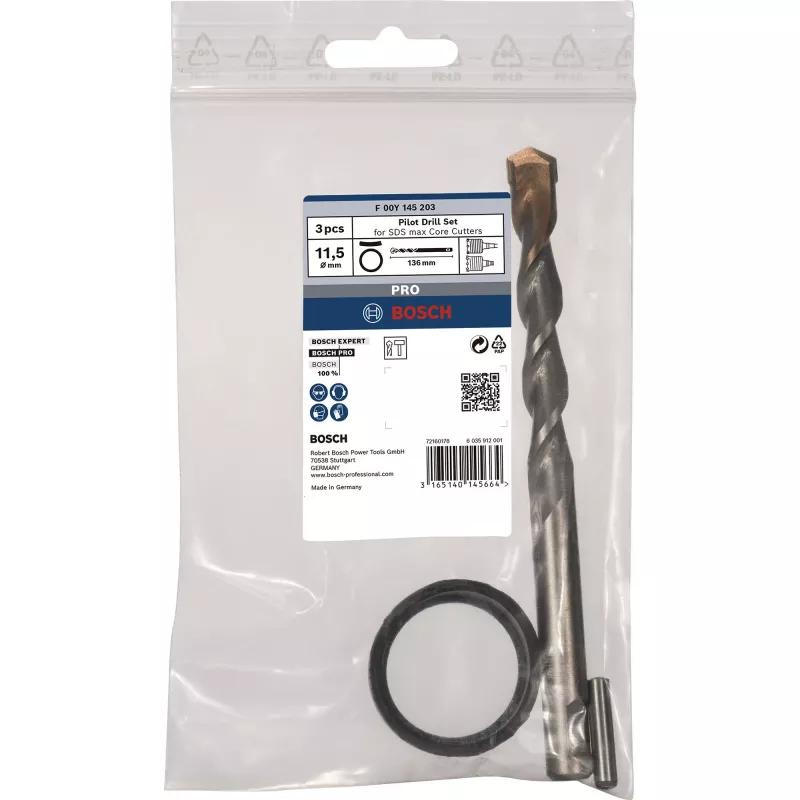 Bosch F 00Y 145 203 HM-CT punta centrale per SDS-max-9 CoreCutter, 11,5 mm, lunghezza 136 mm
