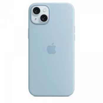 Custodia in silicone Apple iPhone 15 Plus azzurro MagSafe