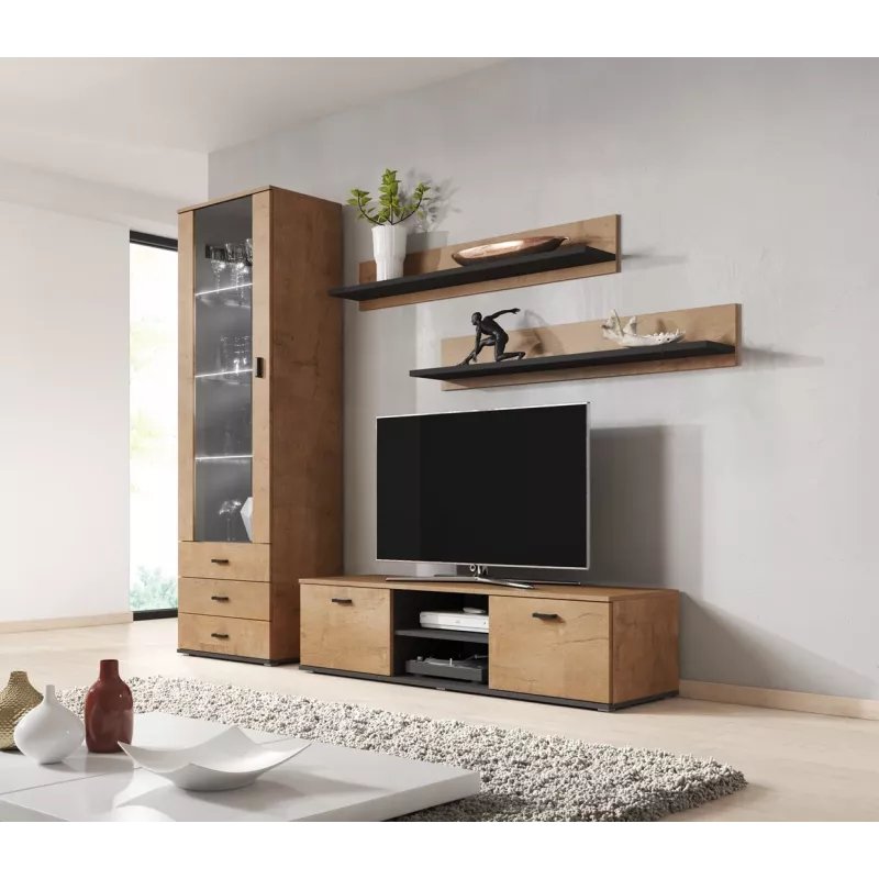Cama Meble SOHO 140 mobile TV, rovere Lefkas/nero