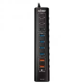 Nitro Concepts UH1, hub USB ibrido a 10 porte, USB 3.2
