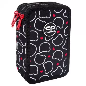 Astuccio portapenne cool pack Jumper 3 — organizer per cancelleria a tre livelli con design orso, tessuto resistente