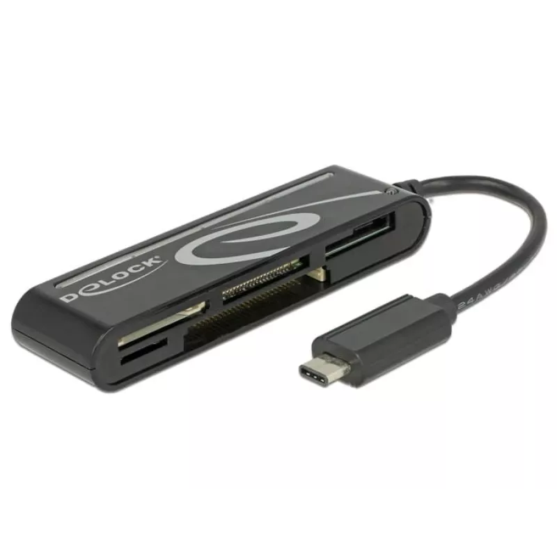 DeLOCK USB2.0 Card Reader connettore maschio USB Type-C 5 slot - lettore di schede - all-in-one (multi-formato) - USB-C (91739)