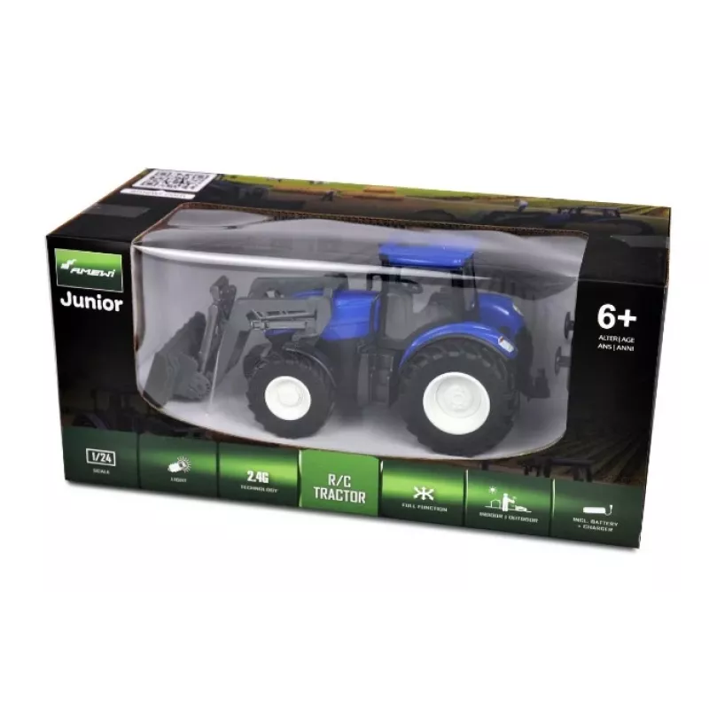Trattore Amewi trattore giocattolo con lama apripista motore elettrico 1:24