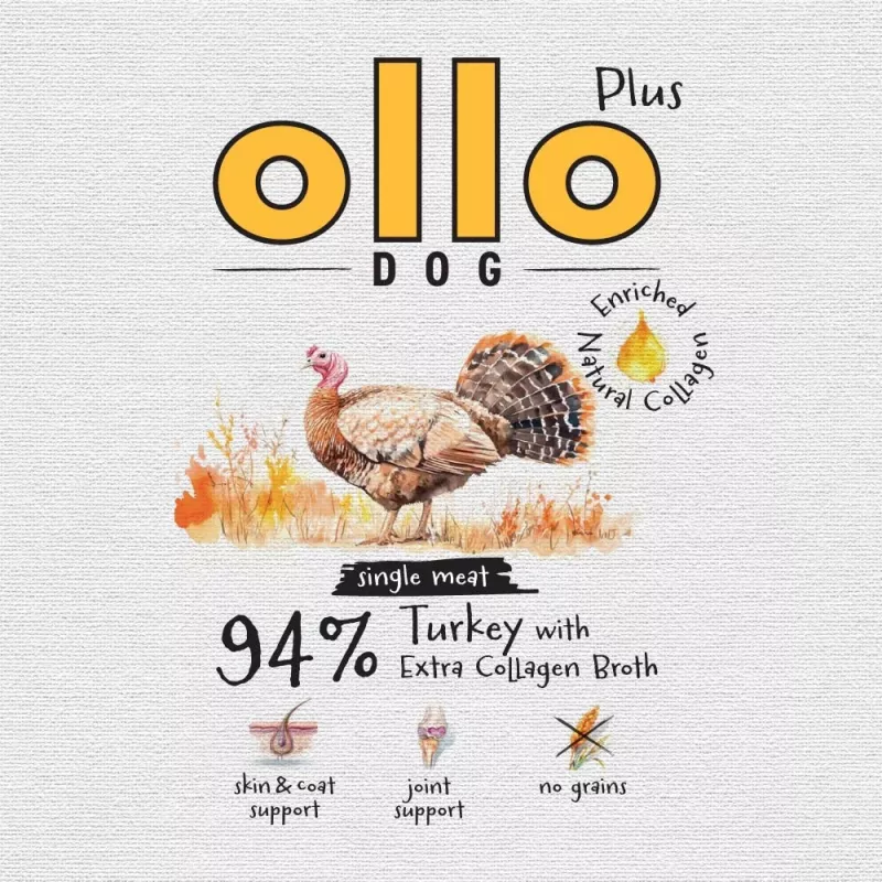 Ollo Plus Collagen tacchino 400 g scatoletta per cani