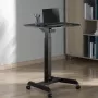 Tavolo per computer portatile con ruote, scrivania regolabile in altezza sit-stand fino a max. 113 cm, inclinabile fino a 30 gradi, nero