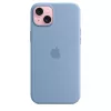 Custodia in silicone Apple iPhone 15 Plus compatibile MagSafe - blu inverno