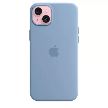 Custodia in silicone Apple iPhone 15 Plus compatibile MagSafe - blu inverno
