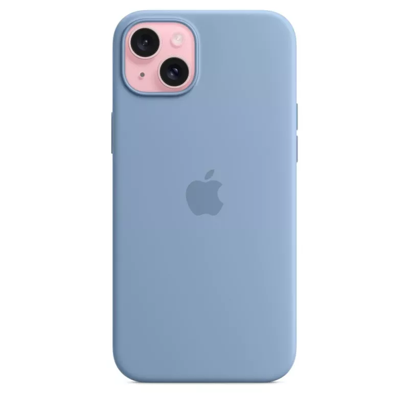 Custodia in silicone Apple iPhone 15 Plus compatibile MagSafe - blu inverno