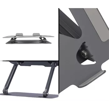 Supporto per laptop MEDIA-TECH MT2661 — regolabile in altezza, design pieghevole in alluminio per notebook fino a 17