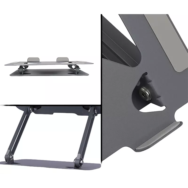 Supporto per laptop MEDIA-TECH MT2661 — regolabile in altezza, design pieghevole in alluminio per notebook fino a 17