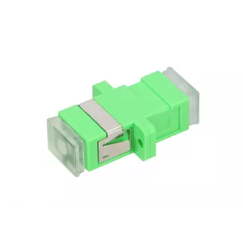 Adattatore in fibra ottica Extralink SC/APC Singlemode Simplex con cappucci antipolvere trasparenti, verde