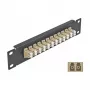 Patch panel fibra ottica DeLOCK 10 pollici 12 porte LC duplex beige 1U nero