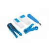 Set pinza crimpatrice per cavo di sicurezza LANBERG NT-0302 — crimpatrice RJ-45, impugnature in plastica, custodia, interruttore on/off, multicolore