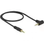 DeLOCK - cavo audio - 24 AWG - mini-phone stereo 3,5 mm (M) - mini-phone stereo 3,5 mm (M) - 50 cm - nero - connettore ad angolo di 90° (83752)