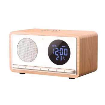 Sveglia radio MANTA RDI912W Rimini, Bluetooth e ricarica wireless, bianca