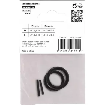 Set anello di fissaggio e perno, per bussole a percussione PRO Impact 1/4, sicurezza nero, 4 pezzi