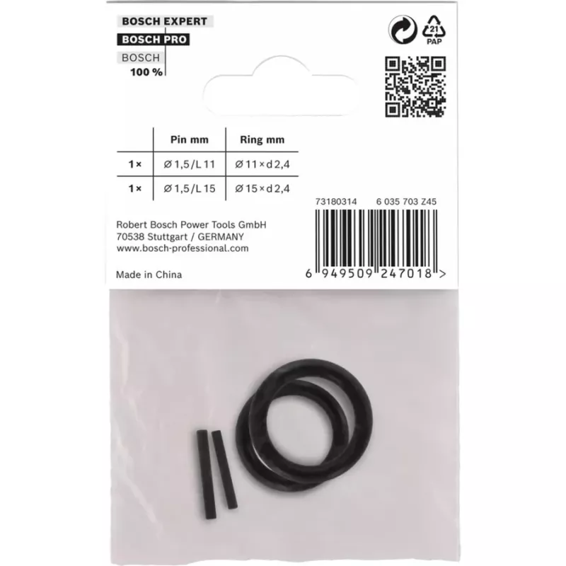 Set anello di fissaggio e perno, per bussole a percussione PRO Impact 1/4, sicurezza nero, 4 pezzi