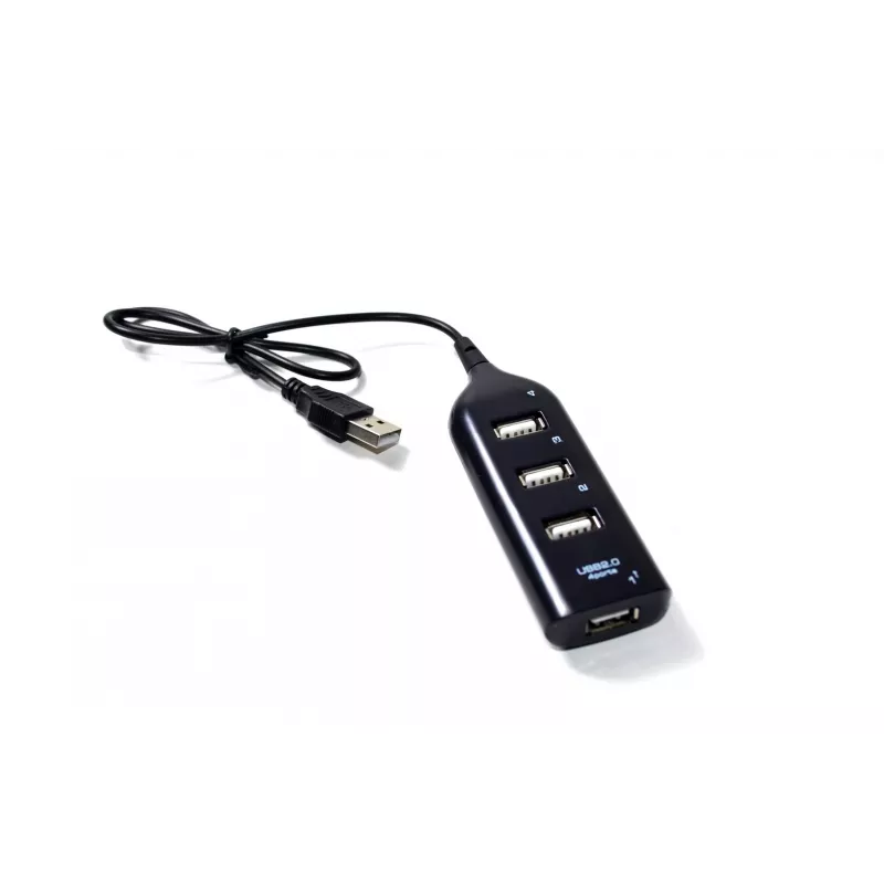 Hub USB VAKOSS TC-234UX — hub USB 2.0 a 4 porte, alimentazione DC (5 V, 1 A), nero