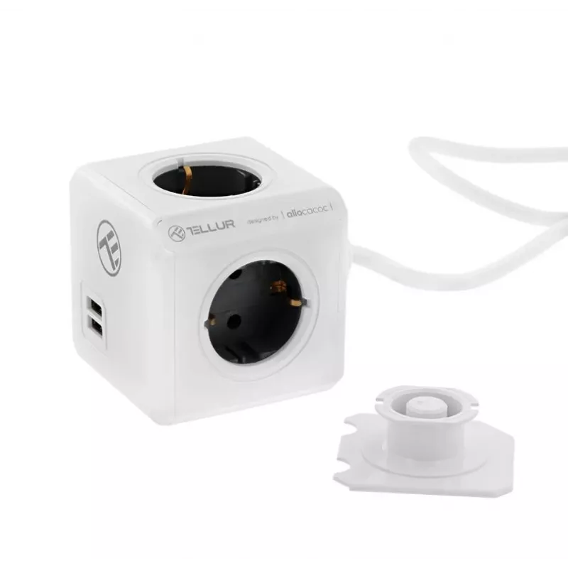 Ciabatta multipresa Tellur Power Cube Extended 4 prese 2 porte USB