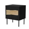 Comodino Cama INSERTO, 2 pz., 50x40x61.5 cm, nero + LED
