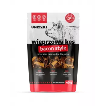 Snack umidi UNISZKI Bacon Style Bite 40 g – maiale monoporzione, monoproteico, ipoallergenico