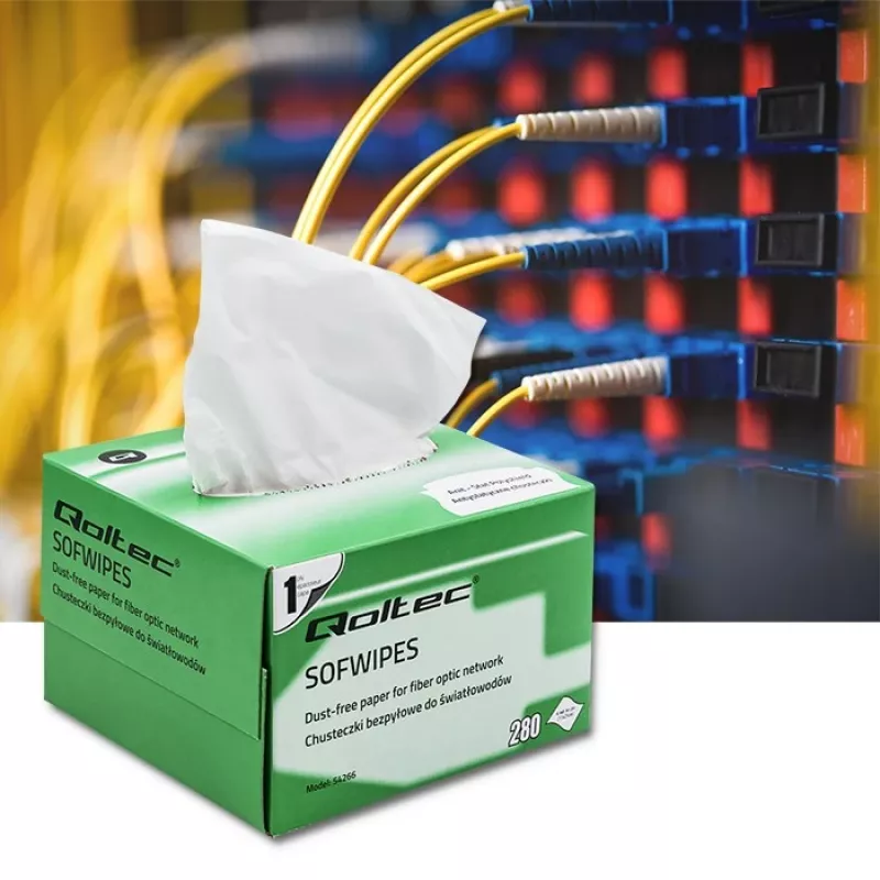 Salviette per fibre ottiche senza pelucchi Qoltec