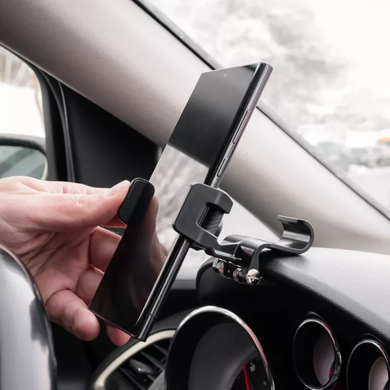Supporto per telefono Tellur TLL171261 — supporto universale compatto regolabile in angolo per auto e scrivania, nero