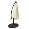 Ombrellone da giardino Black Forest con pareti laterali, grande sedia a dondolo beige da 3 m