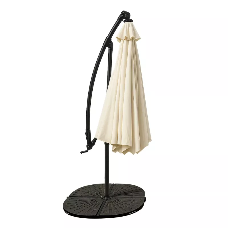 Ombrellone da giardino Black Forest con pareti laterali, grande sedia a dondolo beige da 3 m
