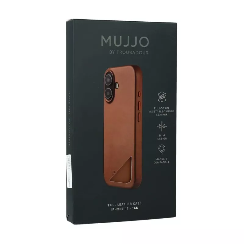 Mujjo Full Leather Case MagSafe custodia per iPhone 17 marrone