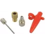 Set adattatori FISCHER 85618 — adattatore per pompa in metallo (rosso) per valvole di biciclette e scooter
