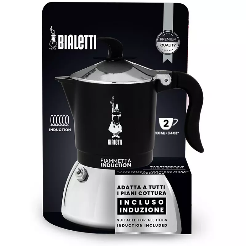 Caffettiera a induzione BIALETTI FIAMMETTA 2 tazze, nero