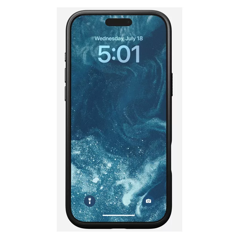 Custodia per smartphone Nomad Modern Leather Case per iPhone 16 Pro Max, 6,9 pollici (17,5 cm), nero, pelle+PC+TPU