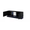 Mobile TV Cama Meble QIU 160 — MDF nero lucido, 1600×420×570 mm