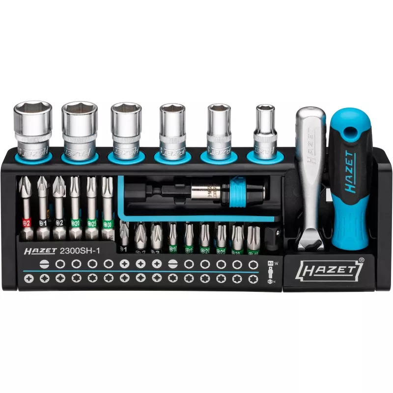 Hazet set di punte 2300SH-1 — set da 39 pezzi con punte a taglio, Phillips, Pozidriv, interne e Torx