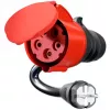 Adattatore go-e per Gemini flex 22 kW, CEE rossa trifase 32A > presa domestica (nero, 30 cm)