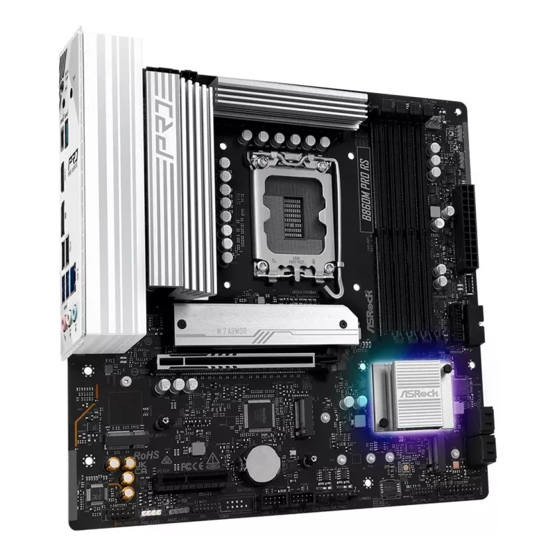 Scheda madre ASROCK B860M Pro RS — Intel B860, LGA 1851, micro ATX, DDR5, 4× DIMM, 2.5Gb LAN, 1×PCIe5 x16