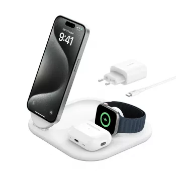 Caricabatterie wireless Belkin BoostCharge WIZ029VFWH ricarica rapida USB Type-C da interno