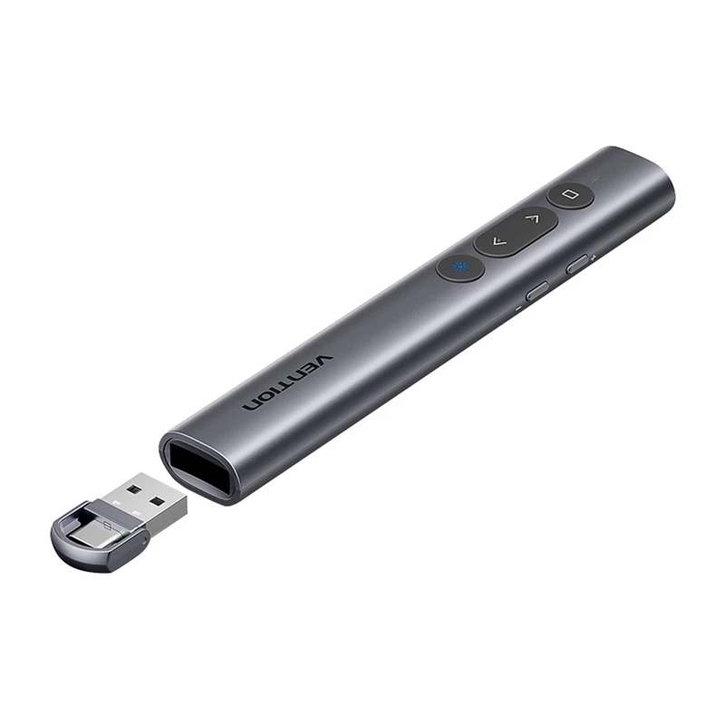 Puntatore laser wireless Vention KQIH0 – laser rosso, portata massima 50 m, interfaccia USB, leggero case in PVC