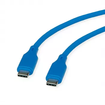 ROLINE cavo USB 2.0 C-C ST/ST silicone 60W 1m blu - cavo - digitale/dati (11.02.9123)